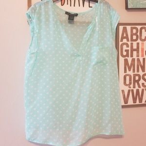 Mint polka dot sheet shirt